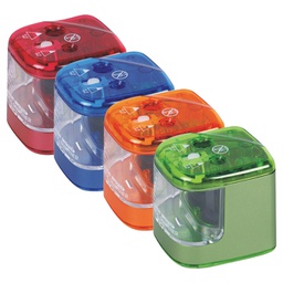 [000000497] Šiljilo stolno na struju i bateriju 2rupe Fandy prozirno sortirano blister