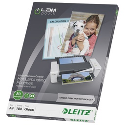 [000002628] Folija za plastificiranje  80my A4 sjajna pk100 iLAM UDT Leitz 74780000!!