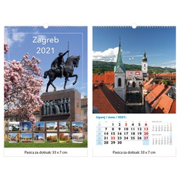 [000010396] Kalendar "Zagreb 2025", 13 listova spirala JP.