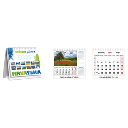 [000010868] Kalendar stolni mali "Zeleno-plava Hrvatska" 13 listova, spirala