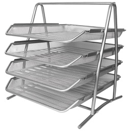 [000019006] Stalak za spise vodoravni žica 4 ladice LD01-58-4 Fornax srebrni