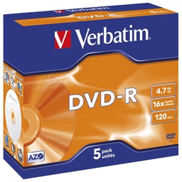 [000019007] DVD-R 4,7/120 16x JC Mat Silver Verbatim 43519