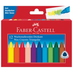 [000045225] Boje voštane 12boja kartonska kutija trokutaste Faber-Castell 120010 blister