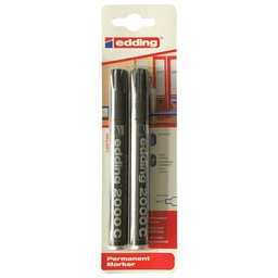 [000045525] Marker permanentni 1,5-3mm okrugli vrh Edding 2000C crni pk2 blister!!