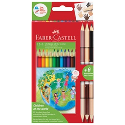 [000045734] Boje drvene  12boja trokutaste+3boje drvene obostrane Skin Faber-Castell 201744 blister