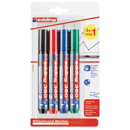 [000045854] Marker za bijelu ploču 1,5-3mm Edding 360/4 blister 3+1 gratis