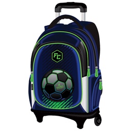 [000045027] Ruksak školski s kotačićima Pro Football Connect plavo-fluo zeleni