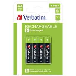 [000045806] Baterija za punjenje 1,2V AAA pk4 Verbatim 49514 LR03 blister