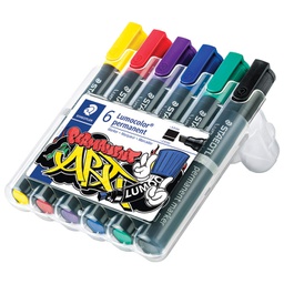 [000046995] Marker permanentni 2-5 mm pk6 Lumocolor Staedtler 350 WP6-1 sortirano blister