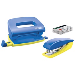 [000046915] Set uredski (bušač 2 rupe 10 listova + stroj za spajanje 15 listova) UrbanChic Leitz 55996132 plavi