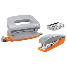 [000046916] Set uredski (bušač 2 rupe 10 listova + stroj za spajanje 15 listova) UrbanChic Leitz 55996188 sivi