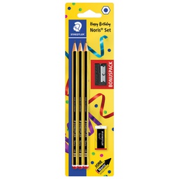[000046226] Olovka grafitna HB Noris pk3+gumica+šiljilo gratis Staedtler 120 SBK3P1 blister