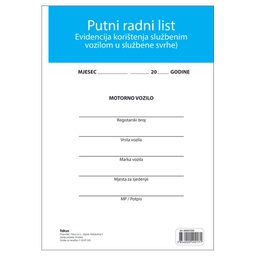 [000047026] Obrazac F-55/VP putni radni list u prijevozu Fokus