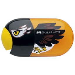 [000003400] Šiljilo-gumica pvc s pvc kutijom 2rupe Orao Faber-Castell 183527 crno/narančasto