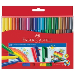 [000003407] Flomaster školski  20boja Connector Faber Castell 155520 blister