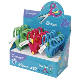 [000003754] Škare školske 13 cm oble s mjerilom Connect sortirano