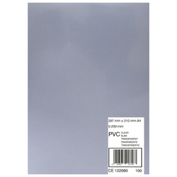 [000004276] Korice za spiralni uvez 200my pvc A4 pk100 GBC CE012080E prozirne