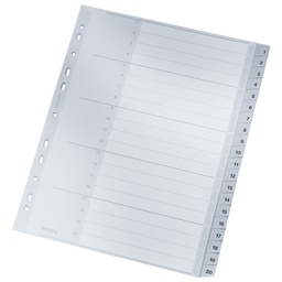 [000004295] Pregrada plastična A4 brojevi 1-20 Leitz 12840000 siva