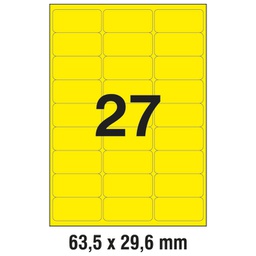 [000004518] Etikete LK  63,5x29,6 mm pk25L Zweckform L6004-25 neon žute