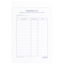 [000004674] Ploča plexi - za nadzorni list