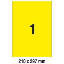 [000004843] Etikete LK 210x297 mm pk20L Zweckform L6006-20 neon žute