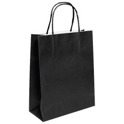 [000005296] Vrećice ukrasne natron 18x22x8 cm pletena ručka pk50 Duga crne