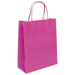 [000005305] Vrećice ukrasne natron 22x31x10 cm pletena ručka pk50 Duga roze