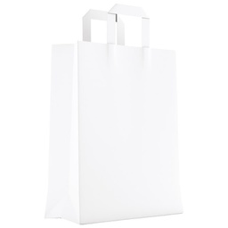 [000005329] Vrećice ukrasne natron 22x36x11 cm ravna ručka pk50 Duga bijele