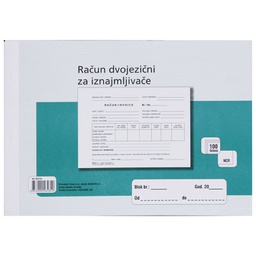 [000005664] Obrazac L-RDVJ A5/NCR- račun dvojezični za iznajmljivače Fokus
