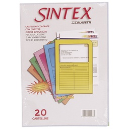 [000006451] Fascikl "L" papir s prozorom A4 pk20 Sintex Blasetti F13 sortirano