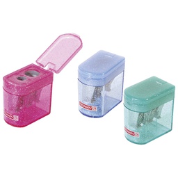 [000006844] Šiljilo metalno s pvc kutijom 2rupe glitter Klicki Brunnen 10-29848 prozirno sortirano