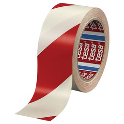[000007315] Traka za označavanje ljepljiva 50 mm/33m pvc Tesa 60760-92 bijelo-crvena
