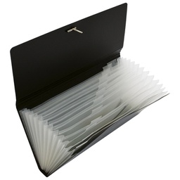 [000007401] Mapa za kućni budžet 12 pregrada s gumicom (ček) Lebez 2552-N crna