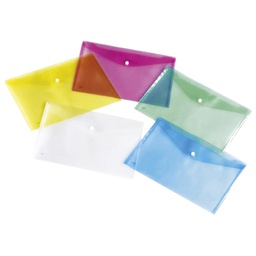 [000007412] Kuverte s gumbom 230x170 mm pp pk5 Lebez 80439 prozirne sortirano