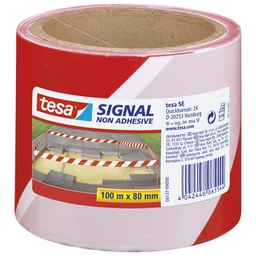 [000007447] Traka za označavanje 80 mm/100m polietilen Tesa 58137 bijelo-crvena