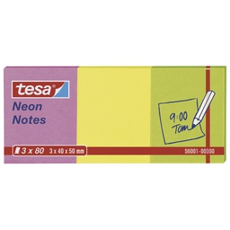 [000007533] Blok samoljepljiv  40x50mm 3x80L Neon notes Tesa 56001 neon mix!!