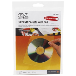 [000007545] Etui za 1 CD pp samoljepljiv s klapom pk10 3L.(Djois)6832-10 blister 