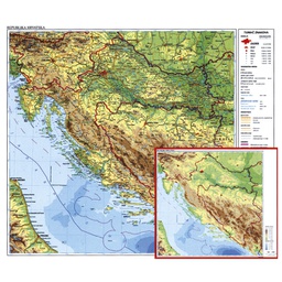 [000007739] Karta Hrvatske 56x49 cm plastificirana obostrana Trsat