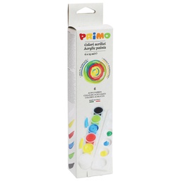 [000007915] Boja tempera akrilna  25 ml u čaši 6boja+paleta Primo 408TA6 blister