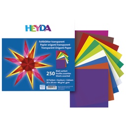 [000008067] Papir Origami 20x20 cm 40g pk250 Heyda 20-48755 21 prozirni sortirano