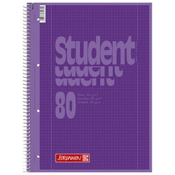 [000008315] Blok kolegij A4 karo  80L perforacija+4rupe Color Code Brunnen 10-67928 160 ljubičasti