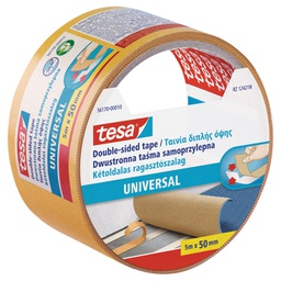 [000008325] Traka ljepljiva obostrana 50 mm/5m Universal Tesa 56170 bijela blister