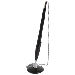 [000008546] Olovka kemijska na stalku+metalni lančić Siam 1074/2 crna blister