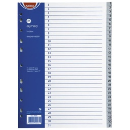 [000008709] Pregrada plastična A4 brojevi 1-31 Noki 59231 siva!!