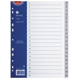 [000008780] Pregrada plastična A4 brojevi 1-20 Noki 59220 siva