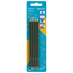 [000009071] Olovka grafitna B,2B,H,2H 777 pk4 Connect blister