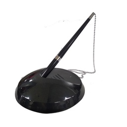 [000009262] Olovka kemijska na stalku+metalni lančić Siam 1074/3 crna