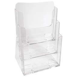 [000009590] Stalak za prospekte stolni A4 okomit 3 pretinca Exacompta 74158D proziran