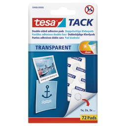 [000009716] Ljepilo-jastučići-točkice 72x Tack Tesa 59408 prozirno blister
