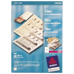 [000009921] Folija Laser za grafičku pripremu A4 100my mat pk100 Zweckform 3491